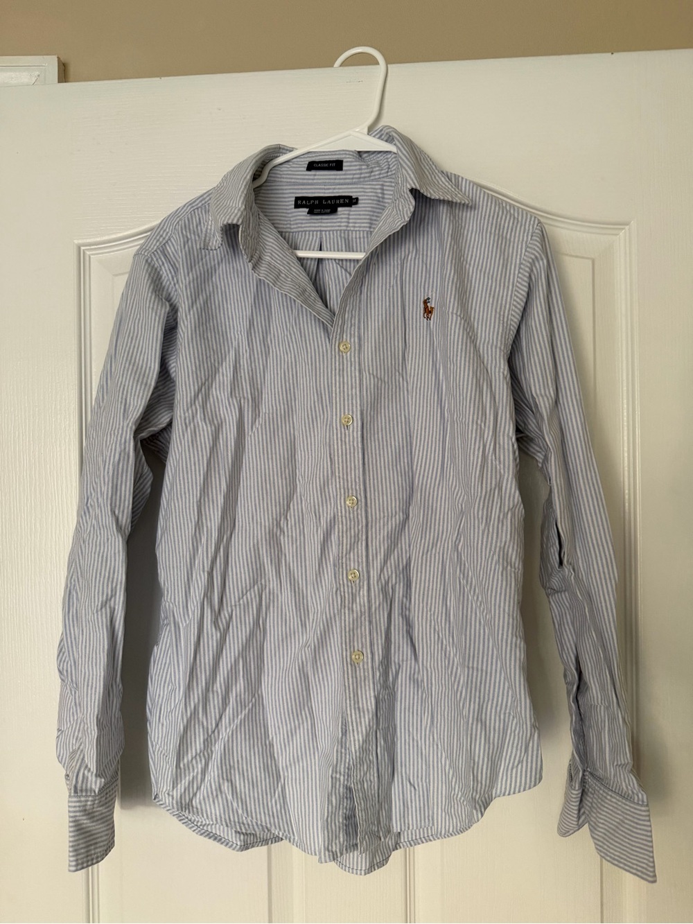 Polo by Ralph Lauren Blue and White Striped Button-Down Shirt